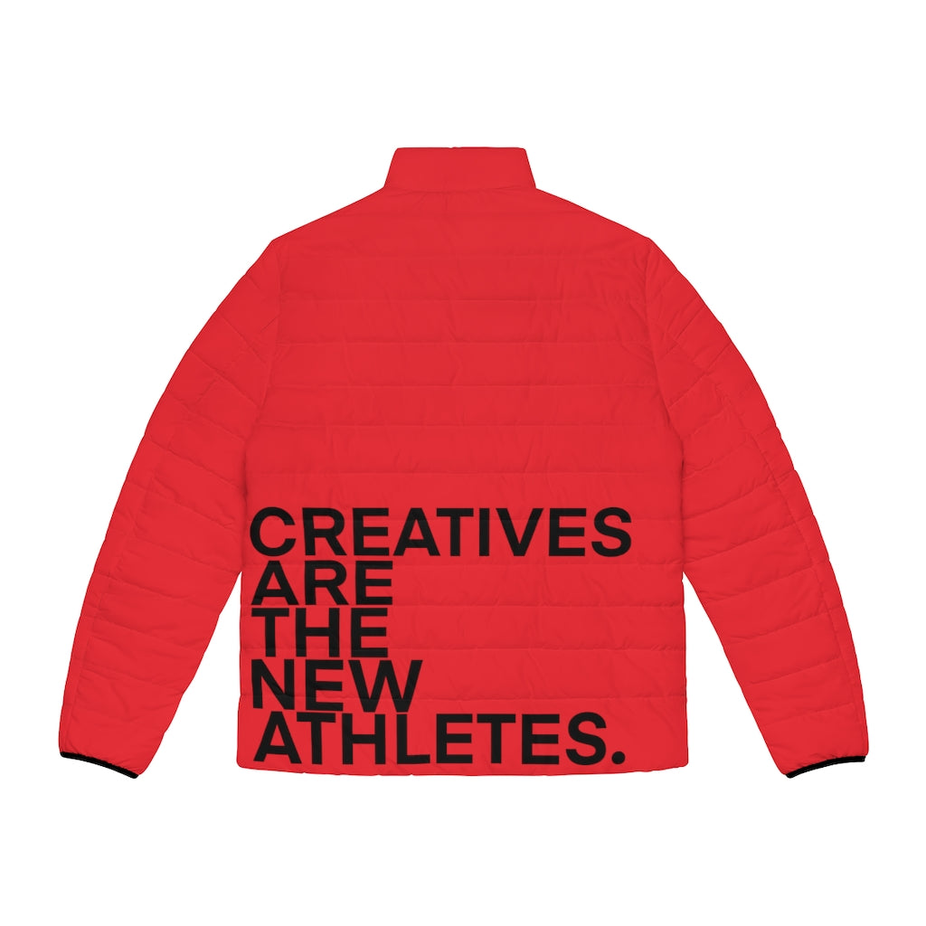 Red CREATIVES Puffer Jacket (AOP)