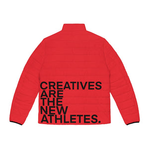 Red CREATIVES Puffer Jacket (AOP)