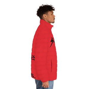 Red CREATIVES Puffer Jacket (AOP)