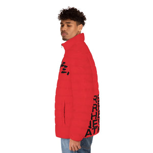 Red CREATIVES Puffer Jacket (AOP)