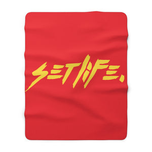 Red Sherpa “Creative” Fleece Blanket