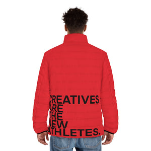 Red CREATIVES Puffer Jacket (AOP)