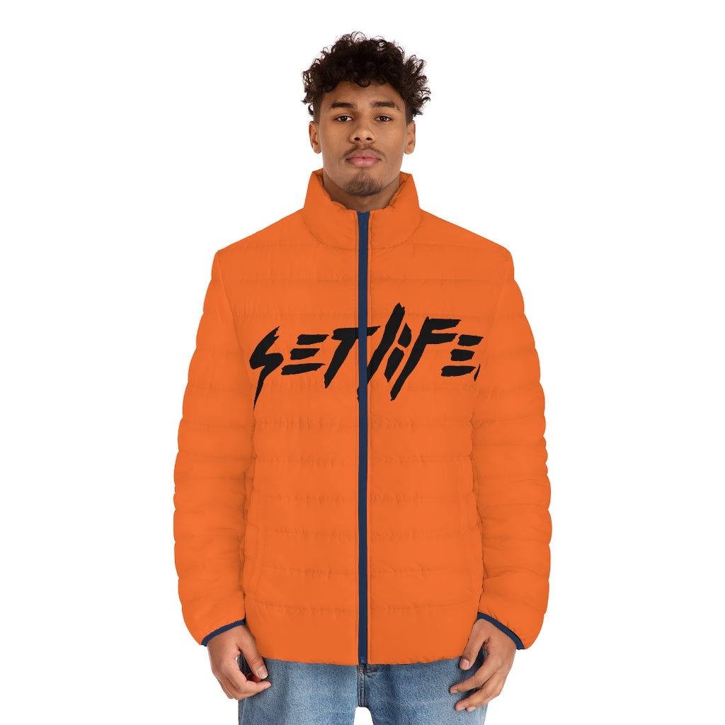 NEON ORANGE CREATIVES Puffer Jacket (AOP)